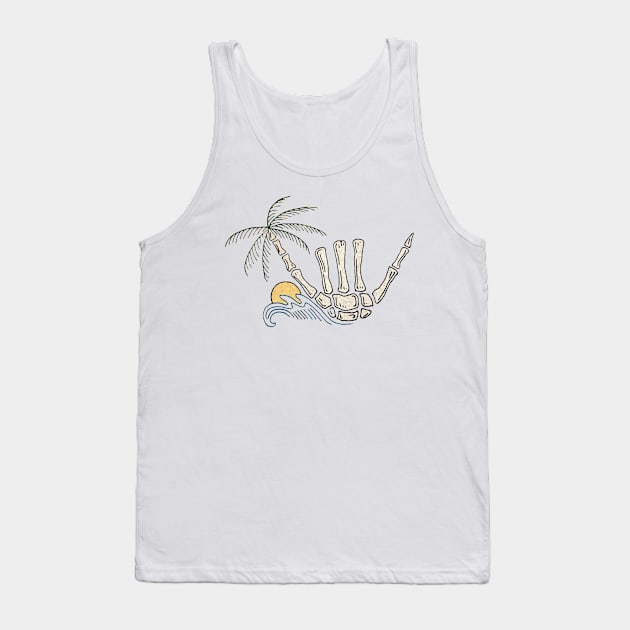 Skeleton Shaka Tank Top by OldSchoolRetro